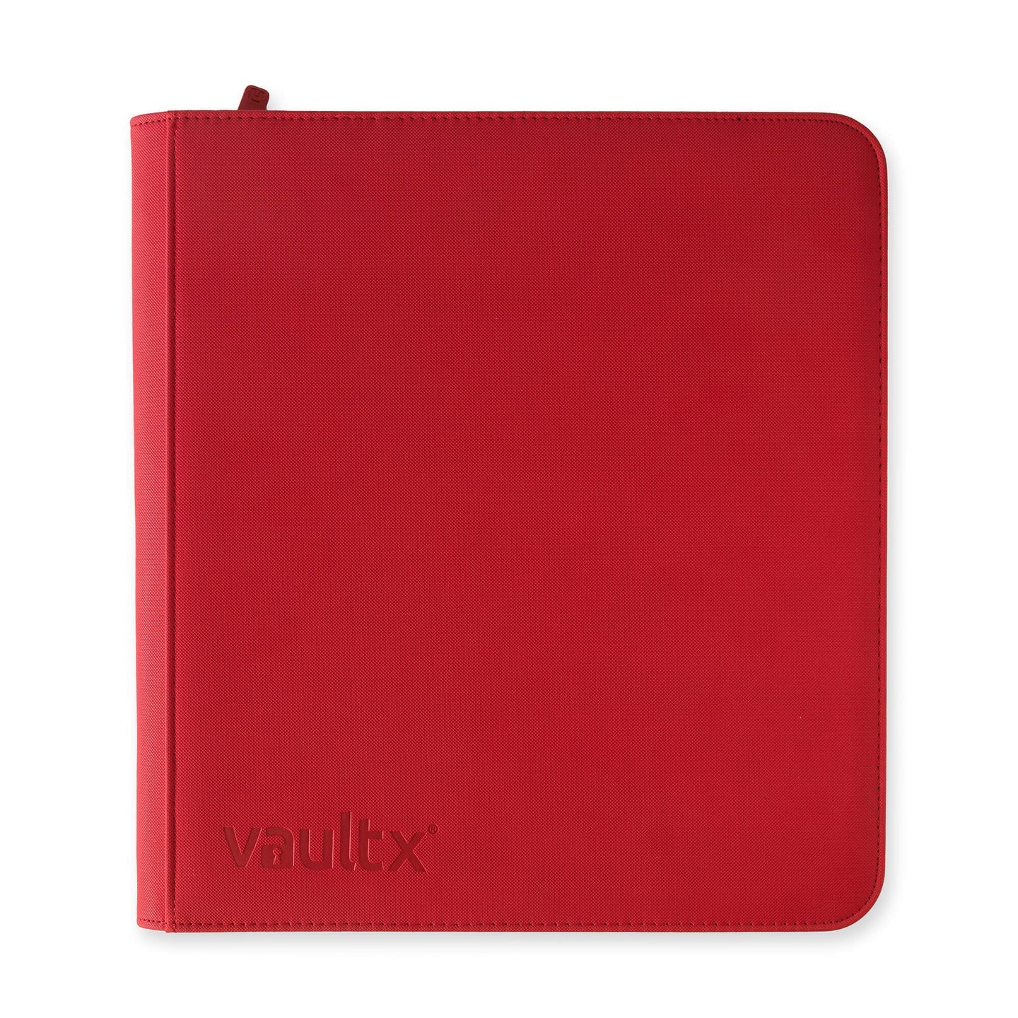 Vault X 12 Pocket Zip Binder, 480 Cards, Exo-Tec Material, 20 Side-Loading Pages (Red)