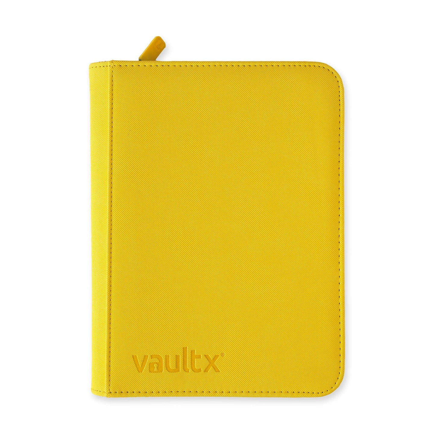 Vault X 4 Pocket Zip Binder, 160 Cards, Exo-Tec Material, 20 Side-Loading Pages (Yellow)