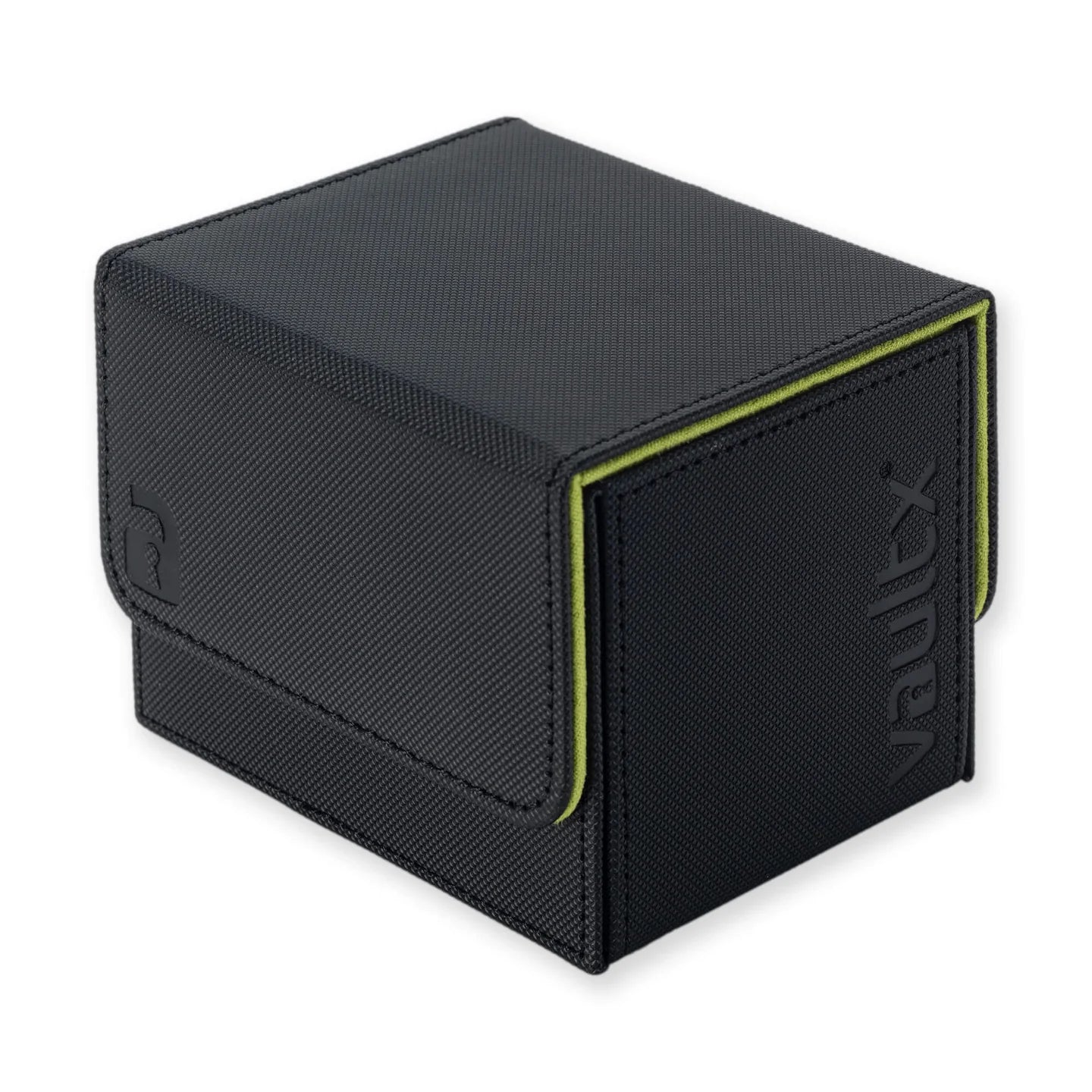 Vault X Sideloading Deck Box, 100+ Sleeved Trading Cards, Exo-Tec Material, Detachable Magnetic Lid (Black/Green)
