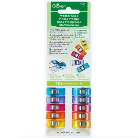 Clover Wonder Clips Assorted Colors 10pc