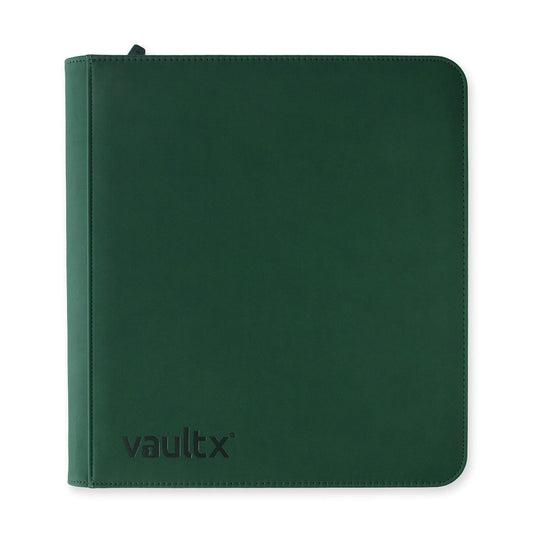 Vault X 12 Pocket Zip Binder, 480 Cards, Exo-Tec Material, 20 Side-Loading Pages (Green)