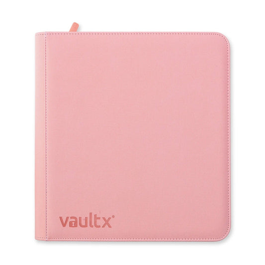 Vault X 12 Pocket Zip Binder, 480 Cards, Exo-Tec Material, 20 Side-Loading Pages (Pink)