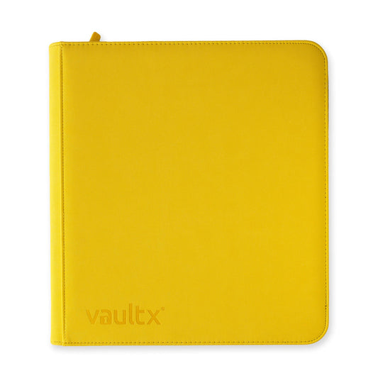 Vault X 12 Pocket Zip Binder, 480 Cards, Exo-Tec Material, 20 Side-Loading Pages (Yellow)