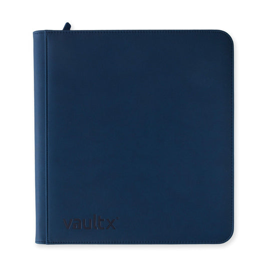 Vault X 12 Pocket Zip Binder, 480 Cards, Exo-Tec Material, 20 Side-Loading Pages (Blue)