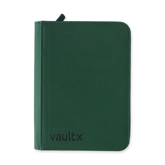 Vault X 4 Pocket Zip Binder, 160 Cards, Exo-Tec Material, 20 Side-Loading Pages (Green)