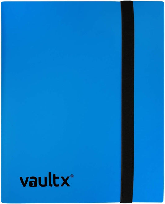 Vault X 4 Pocket Standard Strap Binder, Holds 160 Trading Cards in 20 Side-Loading Pages (Blue)