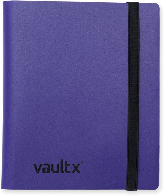 Vault X 4 Pocket Standard Strap Binder, Holds 160 Trading Cards in 20 Side-Loading Pages (Purple)