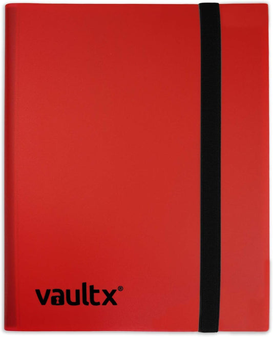 Vault X 4 Pocket Standard Strap Binder, Holds 160 Trading Cards in 20 Side-Loading Pages (Red)