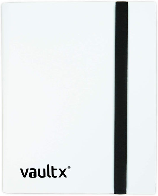 Vault X 4 Pocket Standard Strap Binder, Holds 160 Trading Cards in 20 Side-Loading Pages (White)