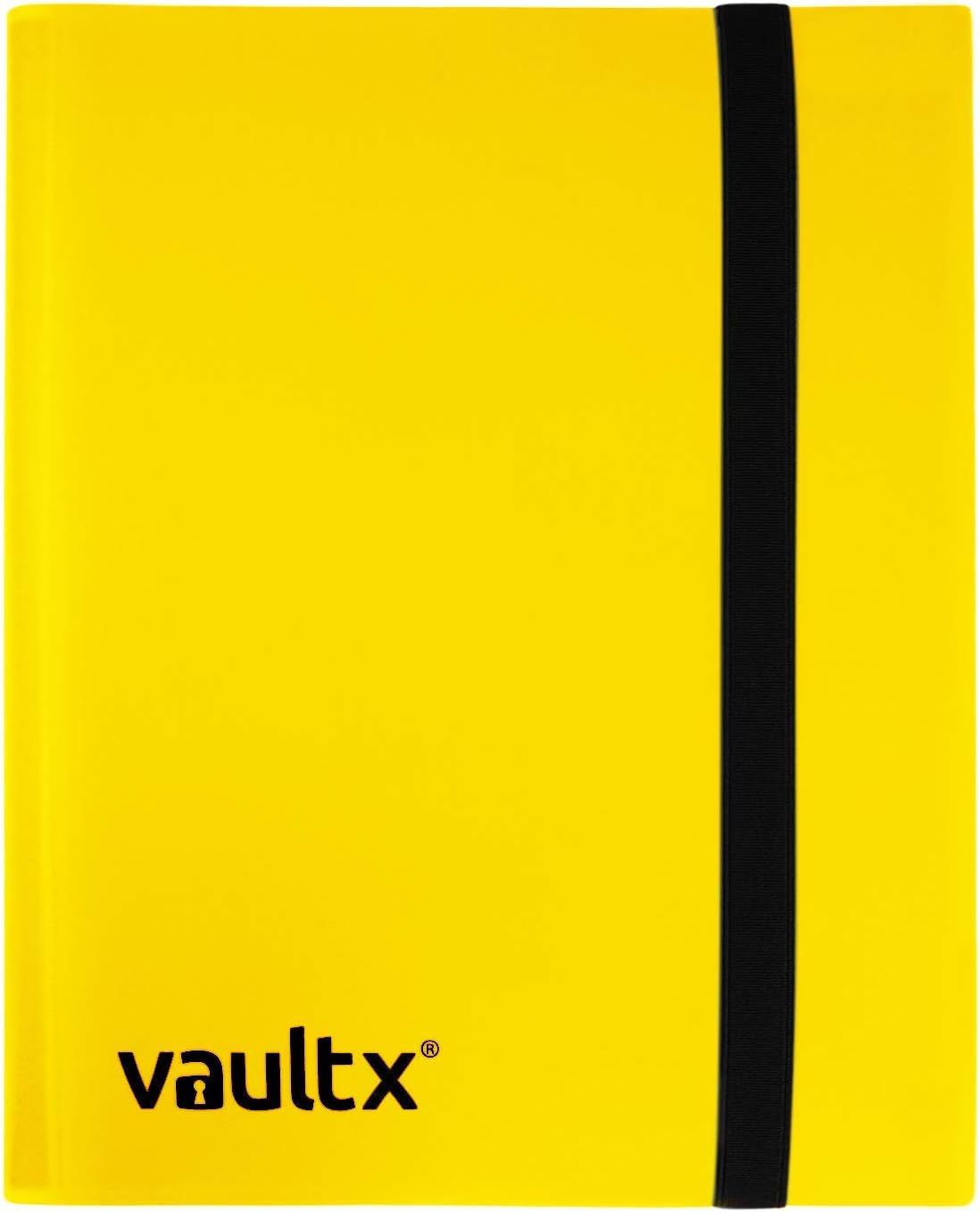 Vault X 4 Pocket Standard Strap Binder, Holds 160 Trading Cards in 20 Side-Loading Pages (Yellow)