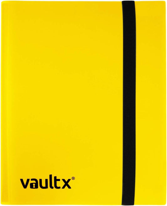 Vault X 4 Pocket Standard Strap Binder, Holds 160 Trading Cards in 20 Side-Loading Pages (Yellow)