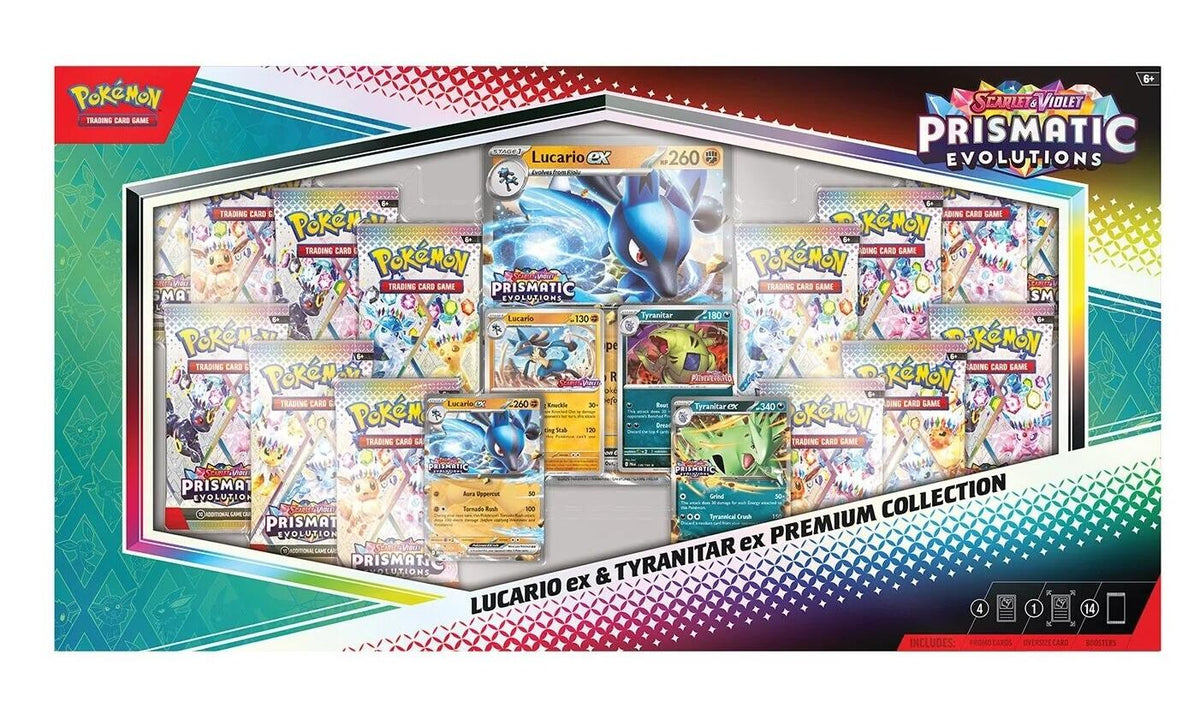 Prismatic Evolutions Lucario ex & Tyranitar ex Premium Collection (Sam's Club)