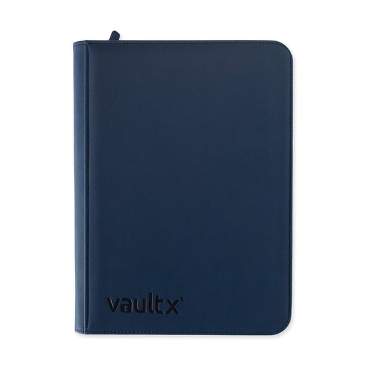Vault X 9 Pocket Zip Binder, 360 Cards, Exo-Tec Material, 20 Side-Loading Pages (Blue)