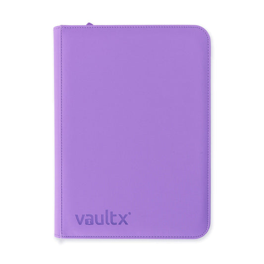 Vault X 9 Pocket Zip Binder, 360 Cards, Exo-Tec Material, 20 Side-Loading Pages (Purple)