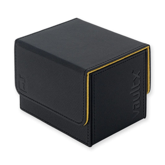 Vault X Sideloading Deck Box, 100+ Sleeved Trading Cards, Exo-Tec Material, Detachable Magnetic Lid (Black/Yellow)