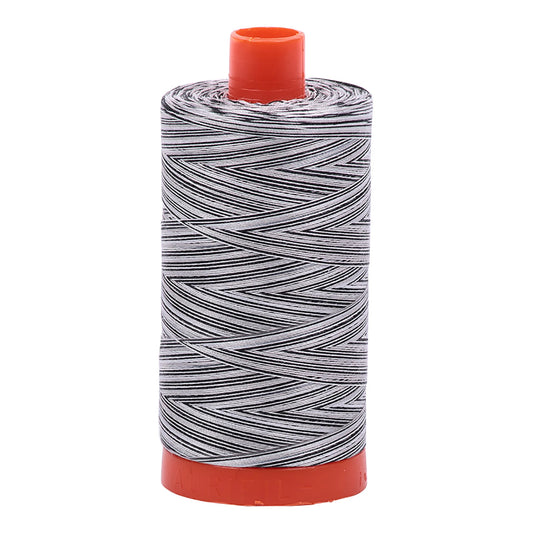 Mako Cotton Embroidery Thread 50wt 1422yds Variegated Black white