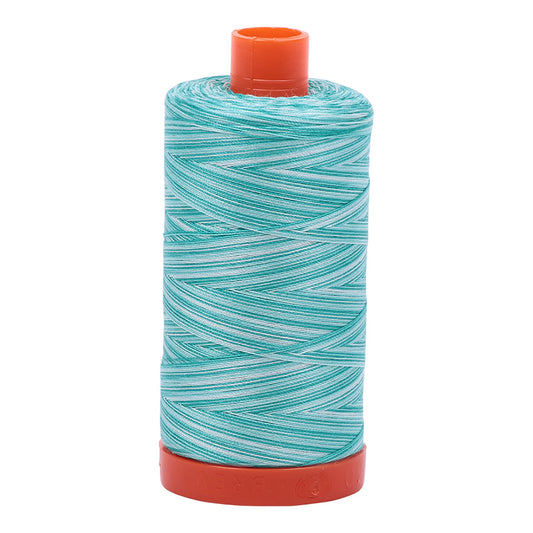 Mako Cotton Embroidery Thread 50wt 1422yds Variegated Turquoise Foam