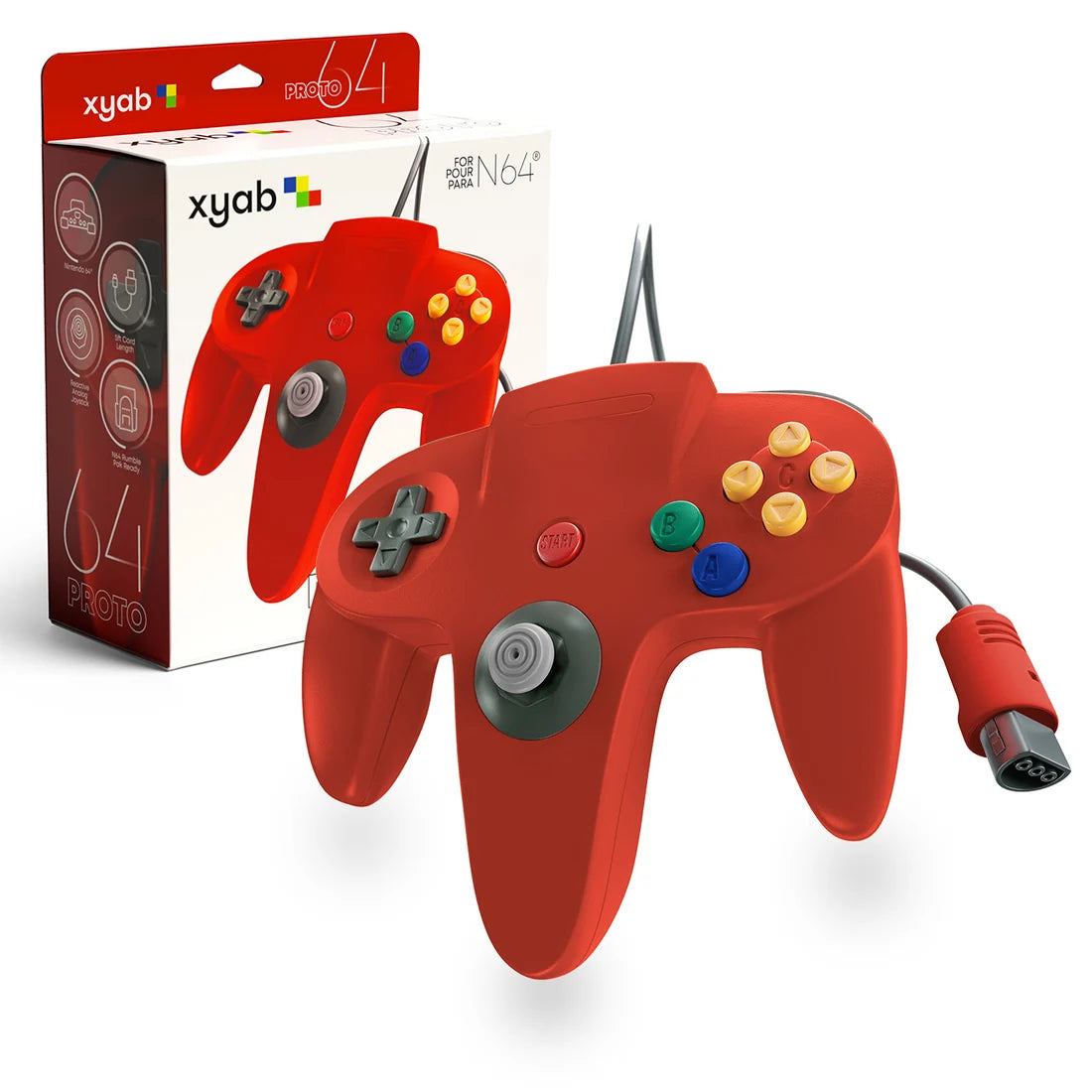 PROTO64 Wired Controller for Nintendo 64® - Red