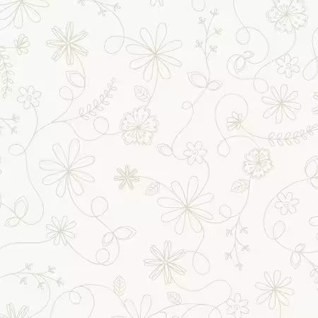 Kimbrell Designs Light Cream Swirl Floral 108in Wide Back