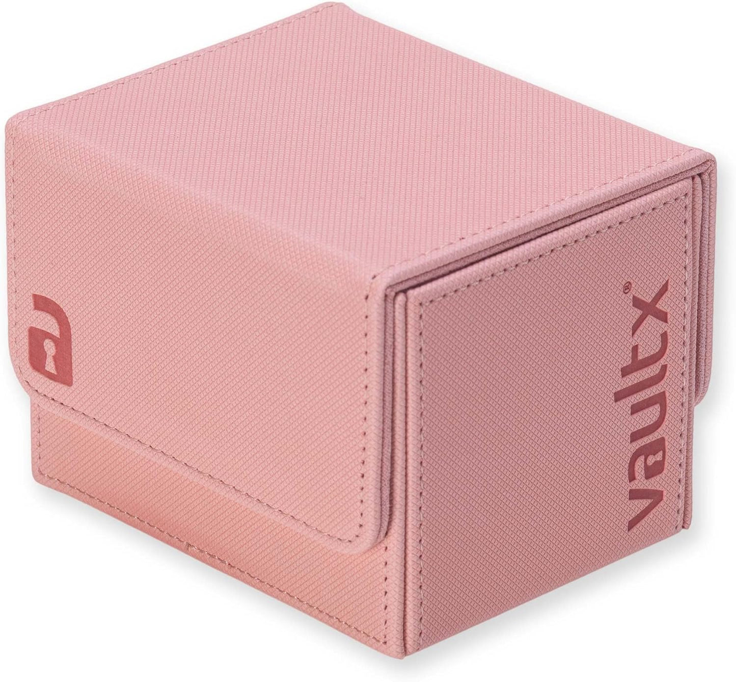 Vault X Sideloading Deck Box, 100+ Sleeved Trading Cards, Exo-Tec Material, Detachable Magnetic Lid (Pink)