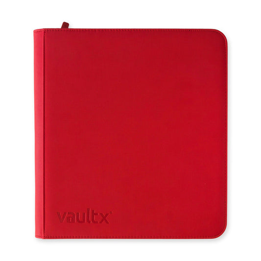 Vault X 12 XL Pocket Zip Binder, 624 Cards, Exo-Tec Material, 26 Side-Loading Pages (Red)